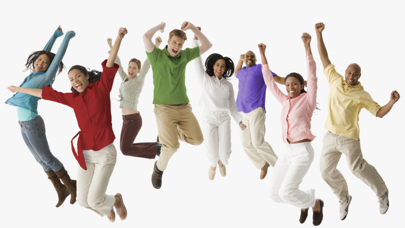 People Jumping For Joy